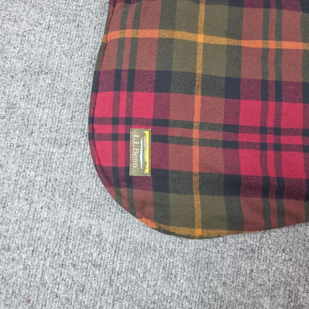 L.L.Bean Reversible Field Dog Coat Jacket XL Plaid Tan Cotton Warm‎ Outdoor